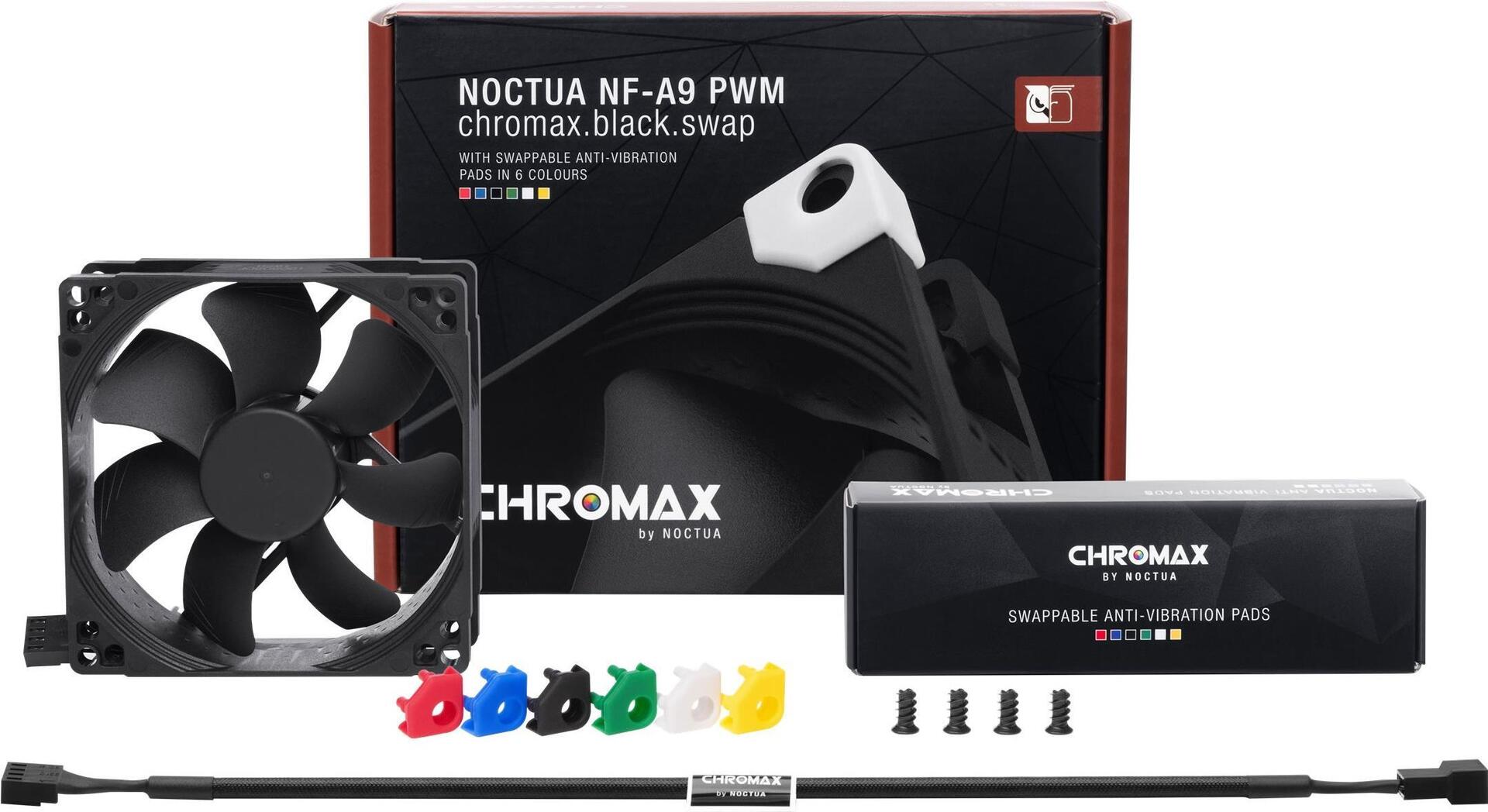 Noctua chromax.black.swap NF-A9 PWM 92 mm Gehäuselüfter Schwarz