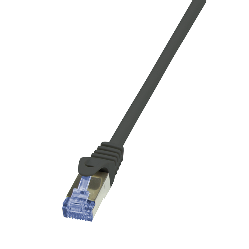 LogiLink RJ45 Netzwerk AnschlusskabelCat.7 Rohkabel S/FTP 0.50 m Schwarz vergoldete Steckkontakte, Flammwidrig, mit Rastnasenschutz LogiL (CQ4023S)