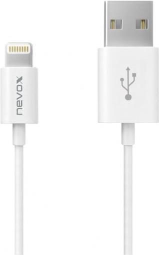 NEVOX Lightning USB Datenkabel MFi Nylon 50 cm weiß (1645)
