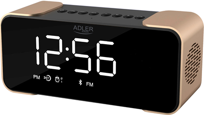 Adler Funkwecker mit Radio AD 1190 AUX in, Kupfer/Schwarz, Alarmfunktion (AD1190 COPPER)