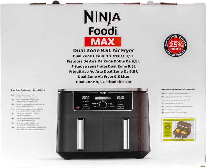 Ninja Foodi MAX Dual Zone AF400EU Heißluftfritteuse 9,5 L 2,47 kW Schwarz