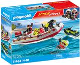 PLAYMOBIL 71464 City Action Feuerwehrboot mit Aqua Scooter (71464)