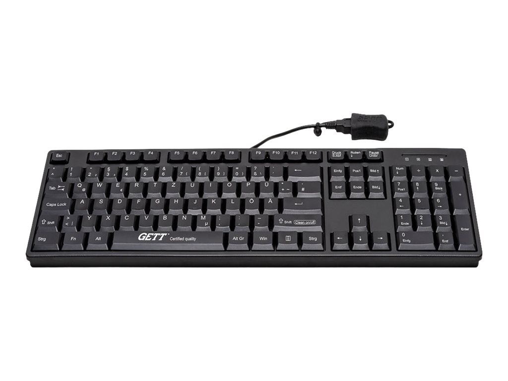 GETT CleanType Easy Basic Tastatur USB 105 Tasten Deutsch Schwarz