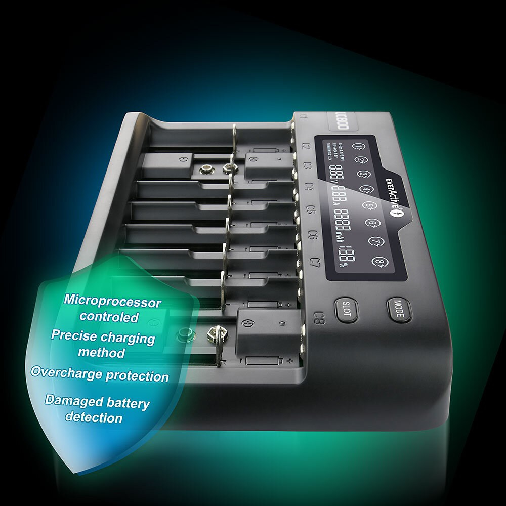 EverActive UC-800 Universelles Akkuladegerät Schwarz