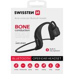 Swissten Bluetooth Earphones Bone Conduction for safe Sport, BT V5.0, black, Blister (51106090)