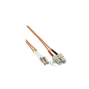 InLine® LWL Duplex Kabel, LC/SC, 50/125µm, OM2, 0,5m (88644)