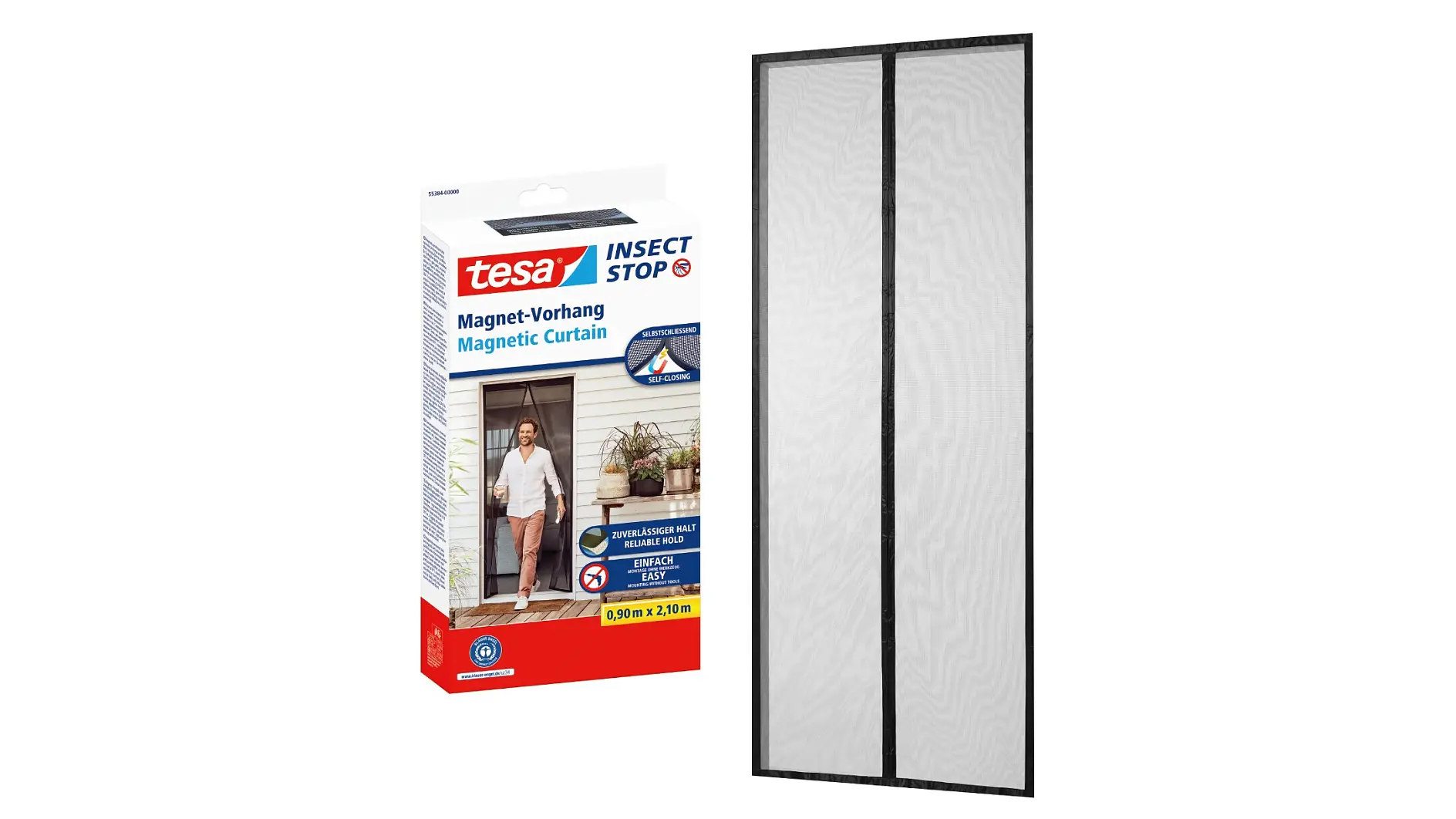 tesa Insect Stop Insektenschutz-Magnetvorhang 900 x 2100 mm Anthrazit