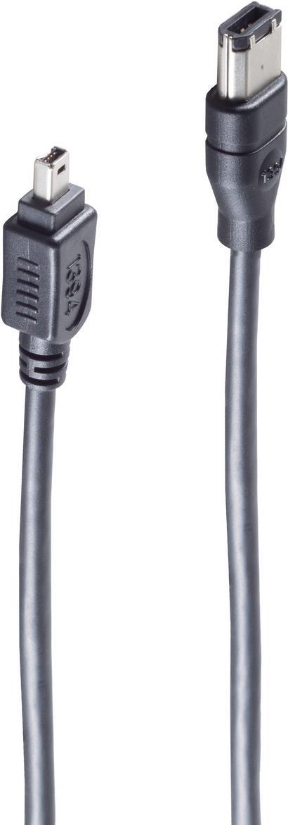 shiverpeaks ®-BASIC-S--FireWire-Anschlusskabel, IEEE 1394B Kabel, 9-pol Stecker auf 1394A 4-pol Stecker, 1,8m (BS77212)