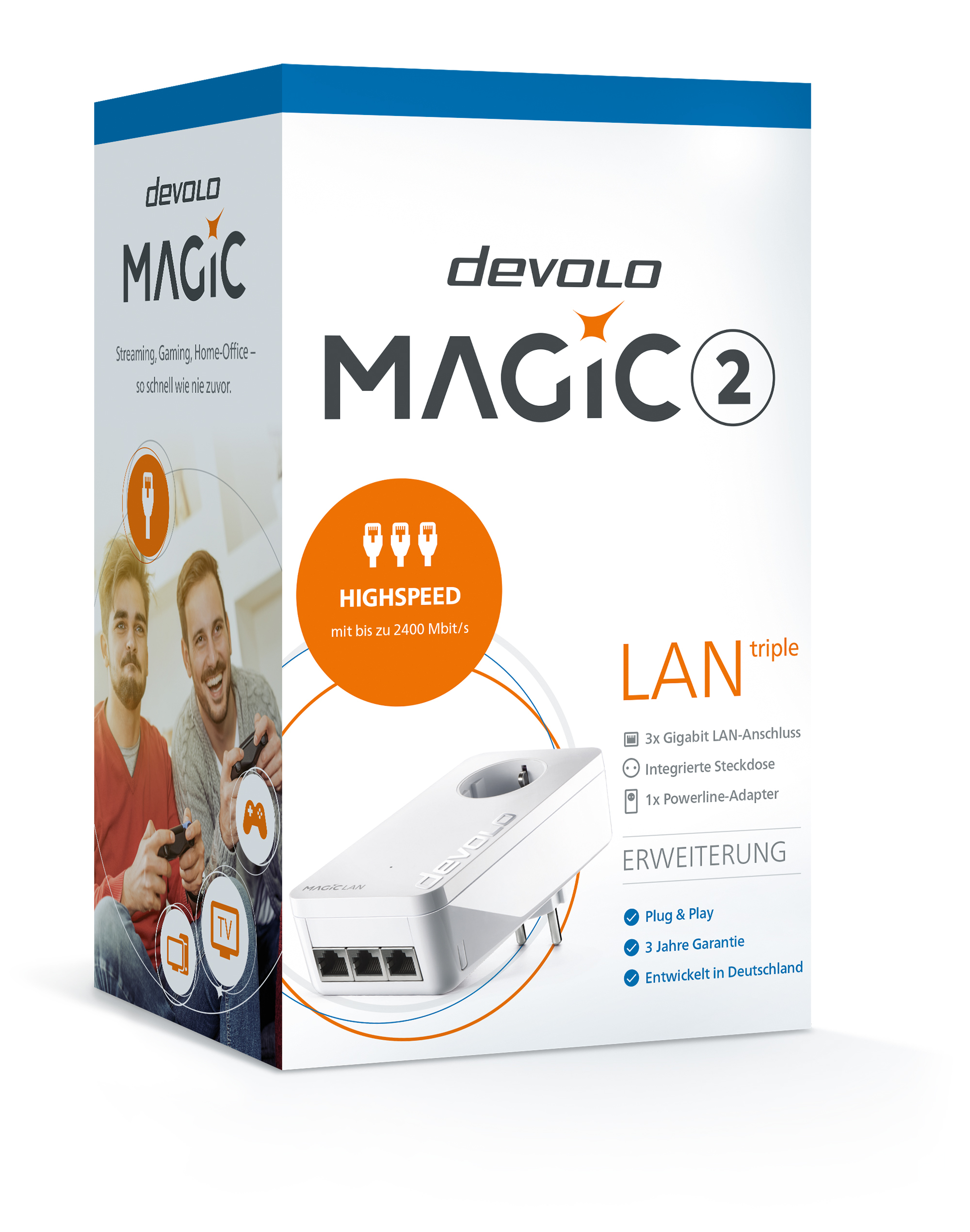 devolo Magic 2 LAN triple Powerline-Adapter 2400 Mbit/s Weiß