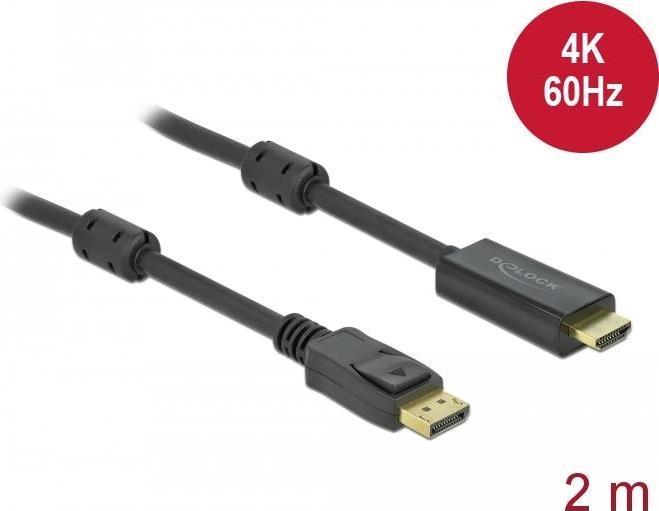 Delock Aktives DisplayPort 1.2 zu HDMI Kabel 4K 60 Hz 2 m (85956)