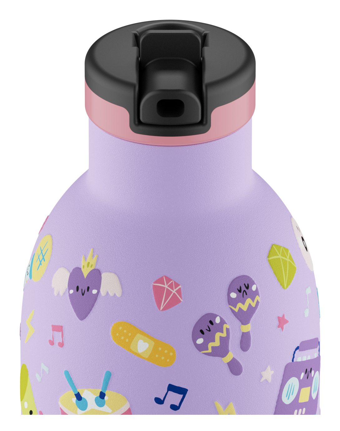 24Bottles Kids Music Friends Trinkflasche 330 ml Edelstahl Mehrfarbig, Violett