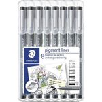 STAEDTLER Pigmentliner, schwarz, 8er Etui lange Metallspitze ideal für Lineale und Schablonen, - 1 Stück (308 SB8)