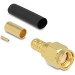 Delock RP-SMA Stecker zum Crimpen LMR200mit passendem Schrumpfschlauch (91789)