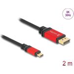 DeLOCK USB Type-C™ zu DisplayPort Kabel (DP Alt Mode) 8K 30 Hz mit HDR Funktion 2 m rot (80093)