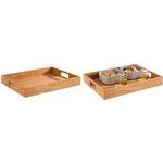 APS Serviertablett (B)450 x (T)350 x (H)60 mm, eiche aus geöltem Eichenholz, mit 2 Griffmulden, feucht - 1 Stück (761)