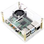 Renkforce RBP-PLC100 SBC-Gehäuse Passend für: Raspberry Pi, Banana Pi, Rock Pi inkl. aktiven Kühler Transparent (RF-4623964)