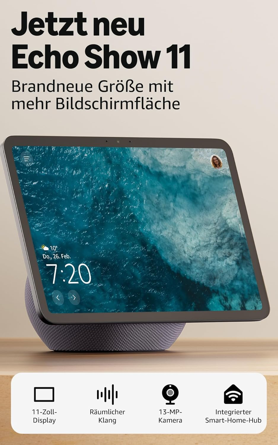 Amazon Echo Show 11 Smart-Display 11" Wi-Fi 6 Graphite