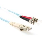 ACT 1.5 meter LSZH Multimode 50/125 OM3 fiber patch cable duplex with LC and ST connectors. Lc-st 50/125 om3 duplex 1.50m (RL7651)