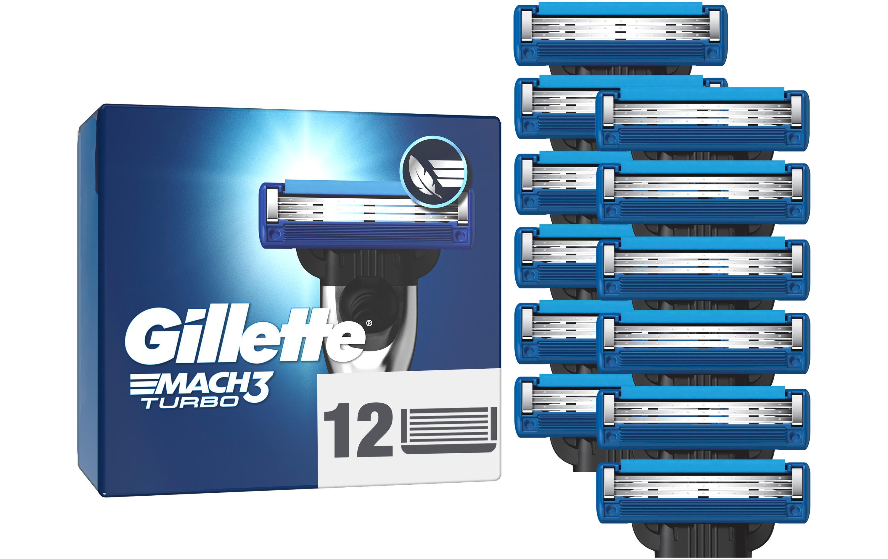 Gillette Mach3 Rasierklingen Mach3 Turbo 12 Stück Blau