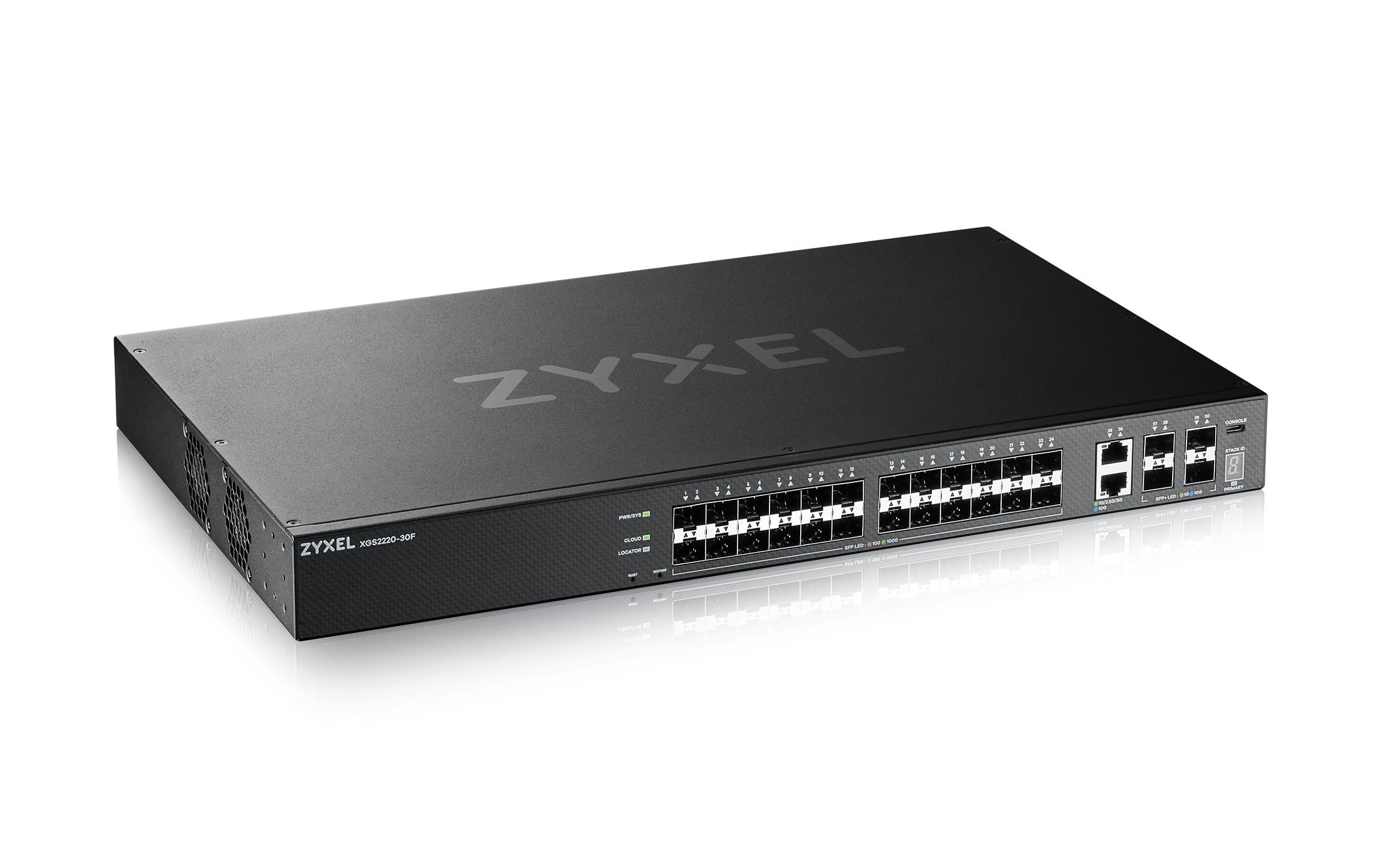 Zyxel XGS2220 Series XGS2220-30F Managed Switch 30 Ports Schwarz
