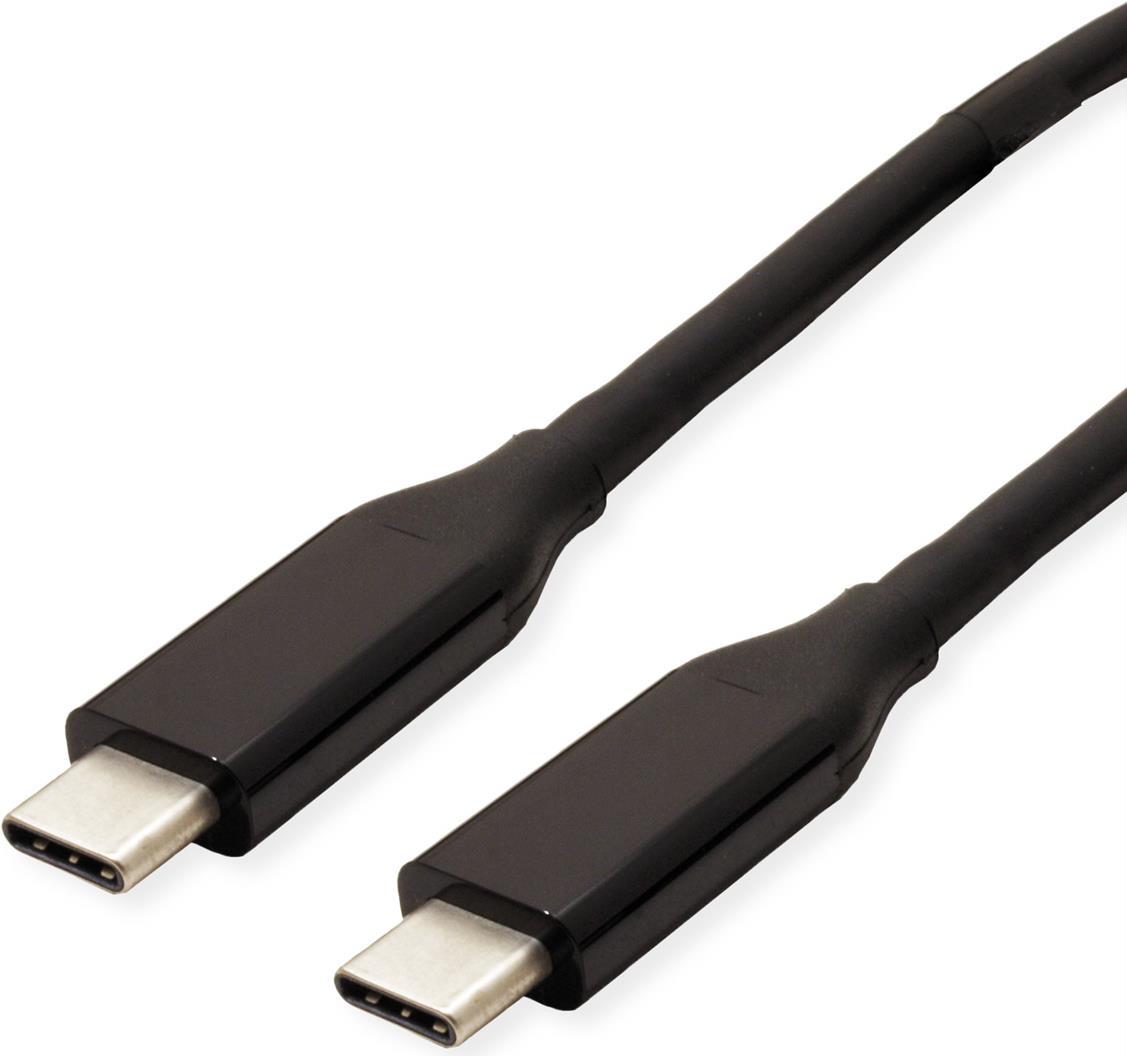 VALUE USB4 Gen 3 Kabel, mit Power Delivery 20V5A, Emark, C-C, ST/ST, 40 Gbit/s, schwarz, 0,5 m (11.99.9080)