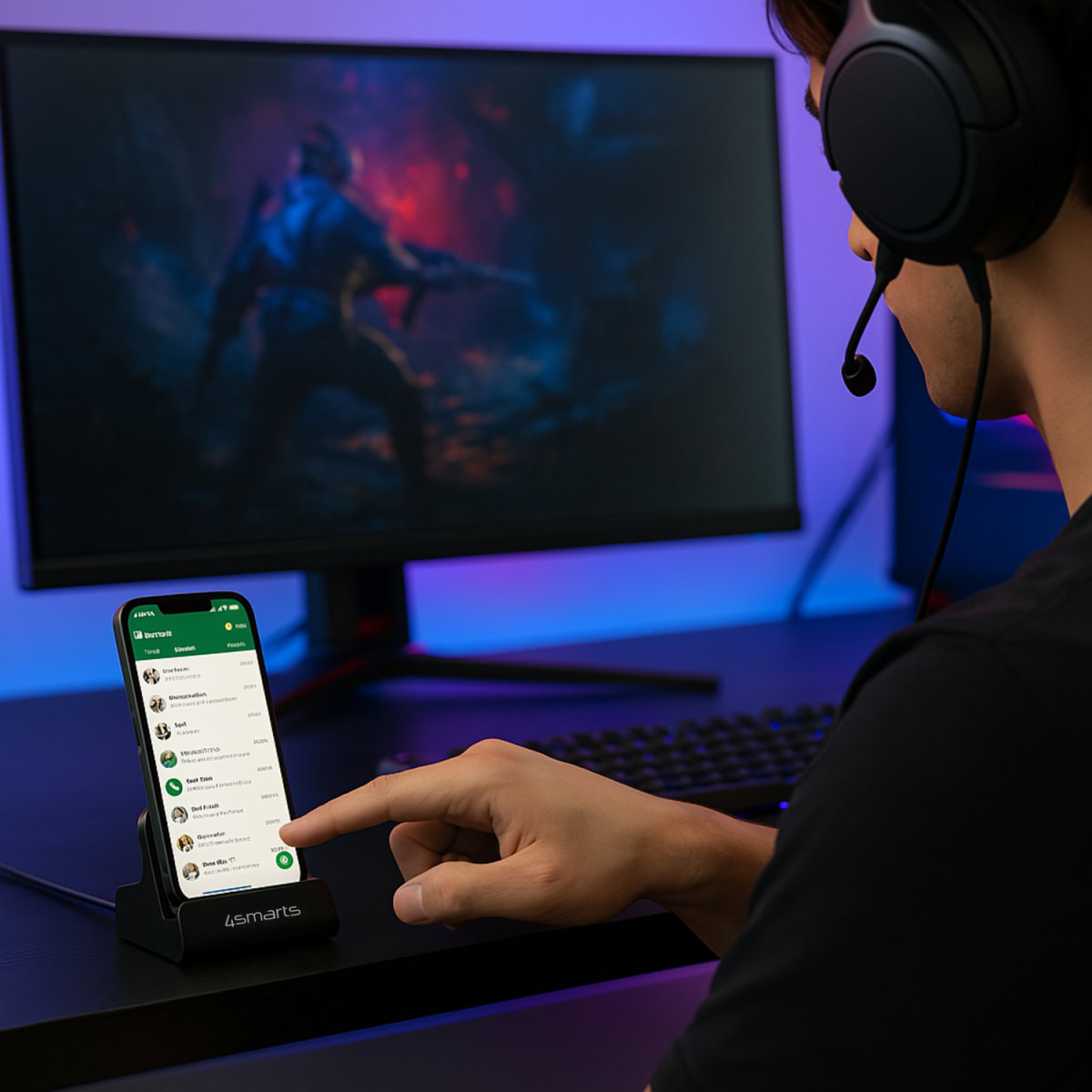 4smarts VoltDock USB-C 60W Ladestation Grau