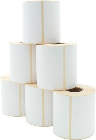 ARTDEV Etikettenrolle - Thermodirekt, 101,6 x 101,6mm, D110mm, Kern 40, 480 Etiketten/Rolle, permanent (EDP 101-101 K40 D110 PF)