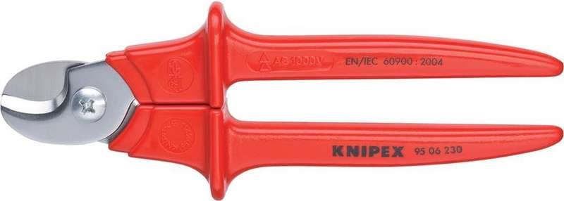 Knipex 95 06 230 VDE-Kabelschere Geeignet für (Abisoliertechnik) Alu- und Kupferkabel, ein- und mehrdrähtig 16 mm 50 mm² 1
