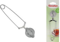 metaltex Teesieb mit Zangengriff, Edelstahl Tee-Brüher, rostfreier Edelstahl, feines Siebgewebe, - 1 Stück (253810010)