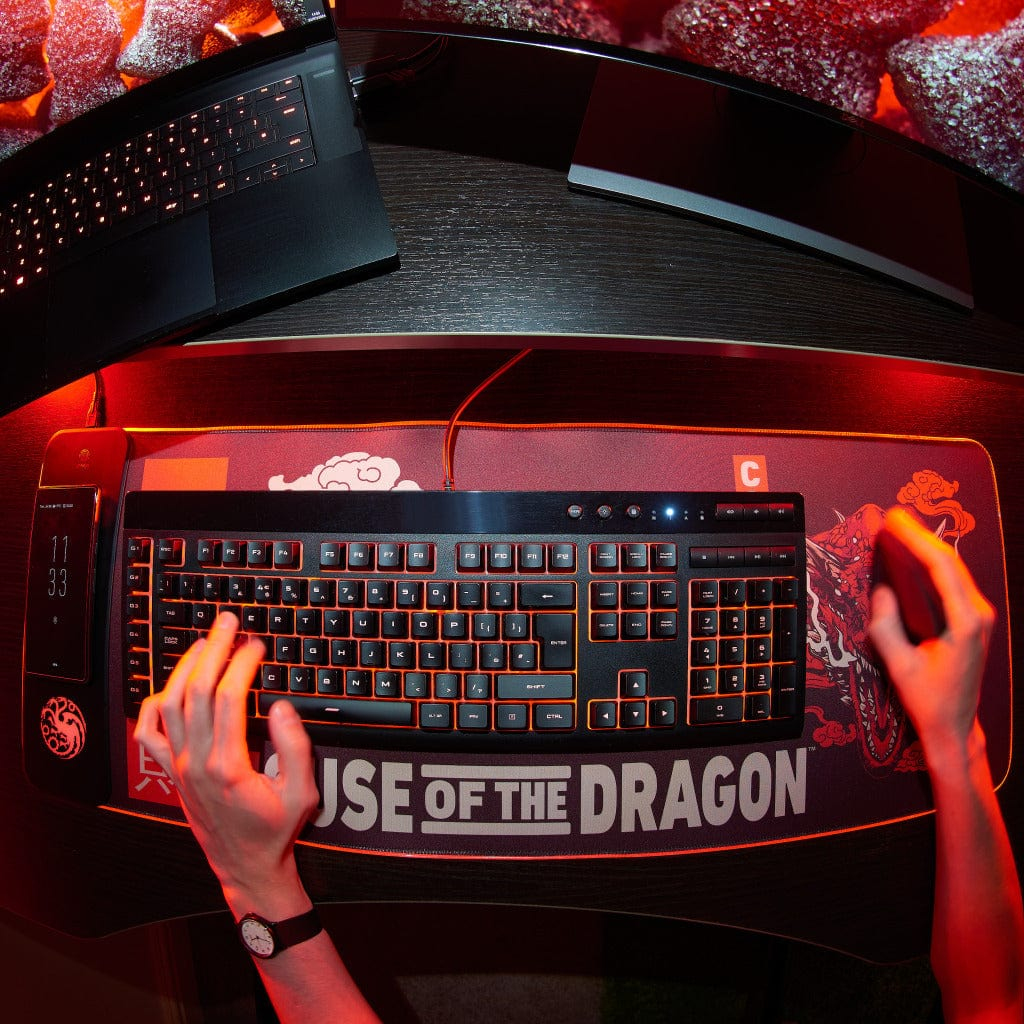 Numskull Gaming-Mauspad House of the Dragon mit Wireless Ladegerät 80 x 30 cm Schwarz