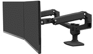 ERGOTRON LX Dual Monitor Arm in Schwarz - Monitor Tischhalterung mit patentierter CF-Technologie für 2 Bildschirme nebeneinander bis 68,60cm (27") , 33cm Höhenverstellung, VESA Standard und 