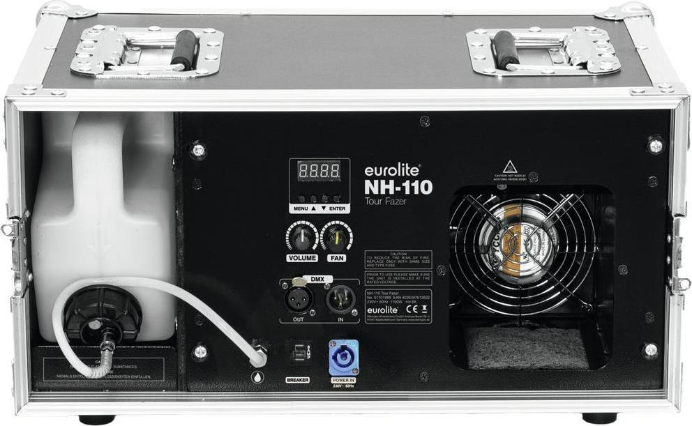 EUROLITE NH-110 Tour-Dunstnebelmaschine Hazer DMX Flightcase (51701989) (geöffnet)