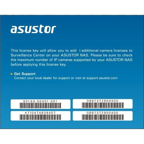 Asustor AS-SCL04 Camera License Lizenz 4 Kanäle