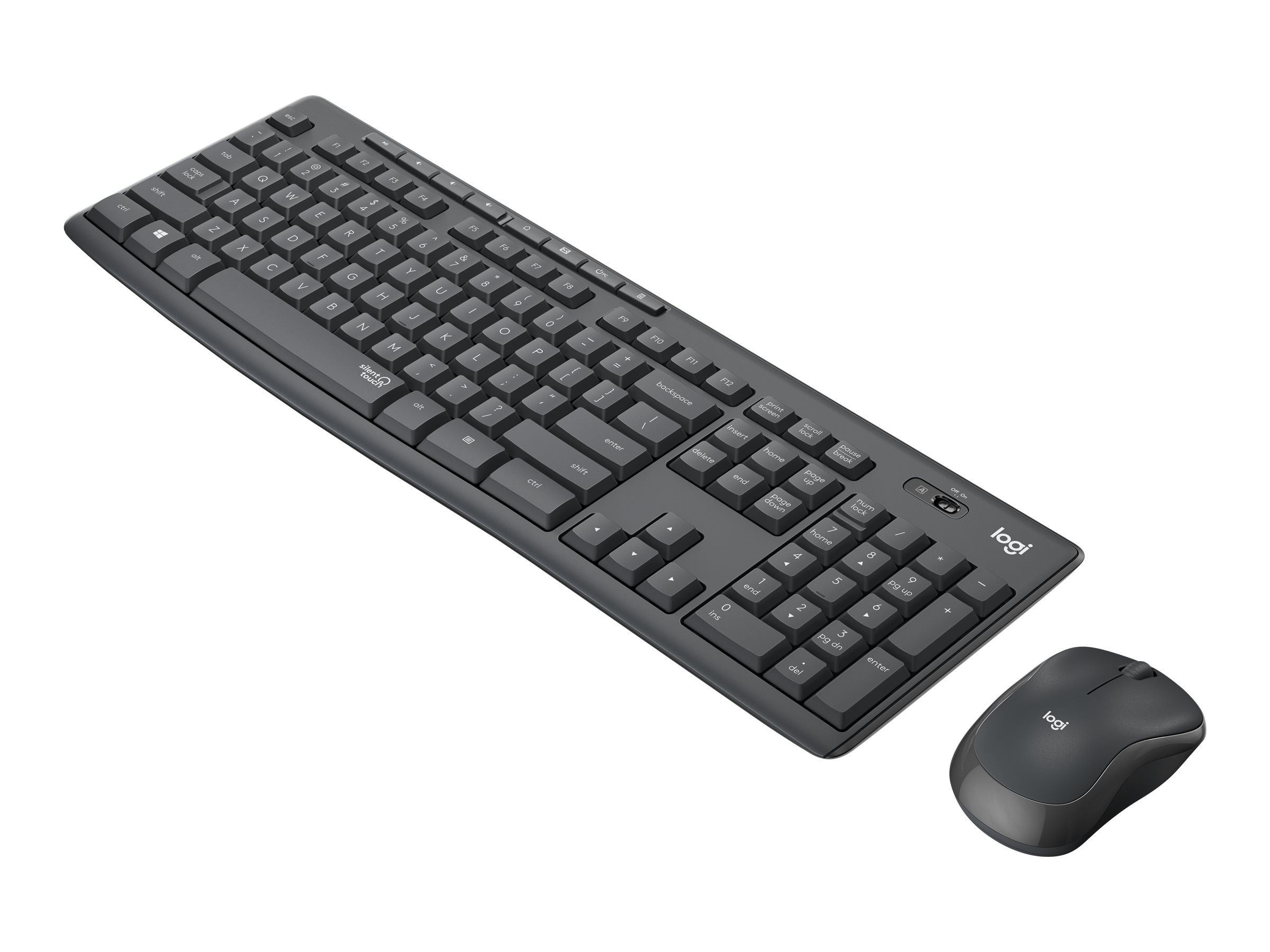 Logitech MK295 Silent - Tastatur-und-Maus-Set - 2.4 GHz - Pan Nordisch - Graphite