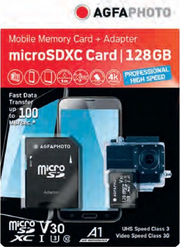 AgfaPhoto MicroSDXC UHS-I 128GB High Speed Class 10 U1 V10 (10583)