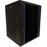 DSIT 15 HE Serverschrank, 19” Wandgehäuse mit Glastür und Perforierte Seitenwände (BxTxH) 600 x 600 x 770mm (DS6615ZP)