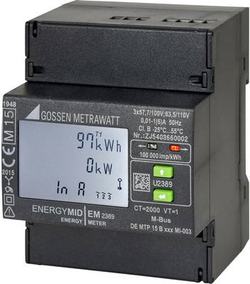 Gossen Metrawatt U2387-V012 Drehstromzähler mit Wandleranschluss digital MID-konform: Ja (U2387-V012)