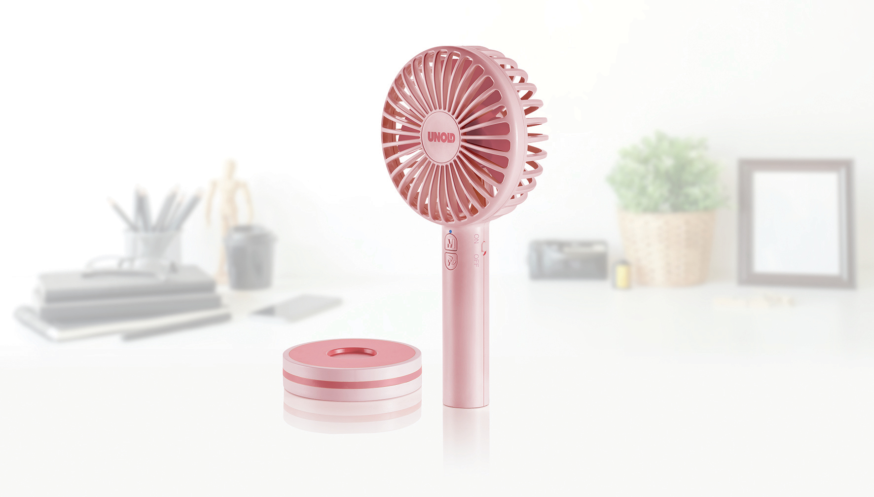 UNOLD Breezy II Handventilator 5 Geschwindigkeitsstufen Pink