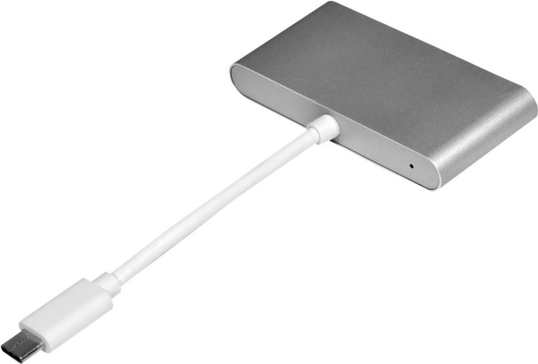 PORT Connect 900122 USB-C Hub 3x USB 3.0 + 1x USB-C Silber, Weiß
