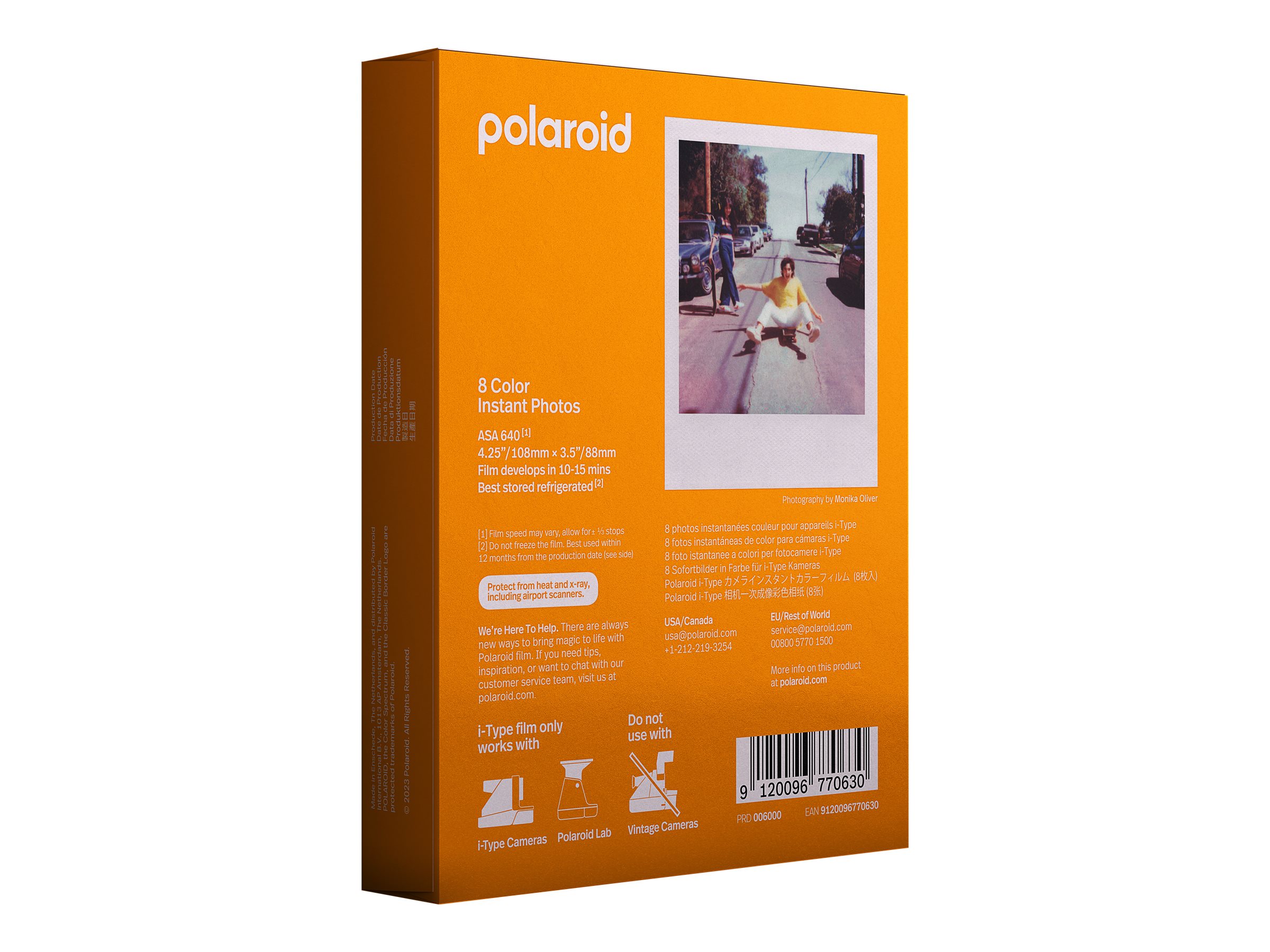 Polaroid i-Type Color Film 88 x 107 mm 8er Pack Weiß