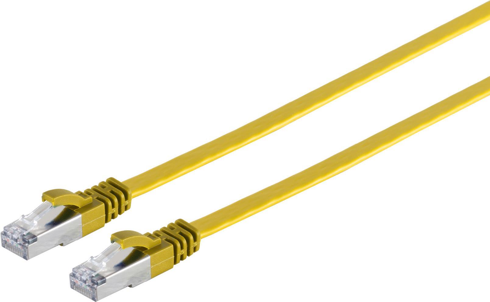 S/CONN RJ45 Flachkabel m.Cat.7 Rohkabel slim 1m gelb (75511-SLY)