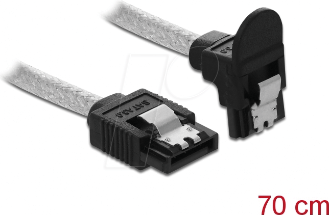 DeLOCK 85347 SATA-Kabel 0,7 m SATA 7-pin Schwarz - Transparent (85347)