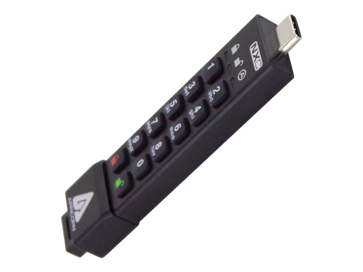 Apricorn Aegis Secure Key 3NXC 64 GB USB-C 3.2 Gen 1 FIPS 140-2 Level 3 Schwarz