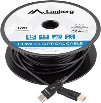 Lanberg CA-HDMI-30FB-1000-BK HDMI-Kabel 100 m HDMI Typ A (Standard) Schwarz (CA-HDMI-30FB-1000-BK)