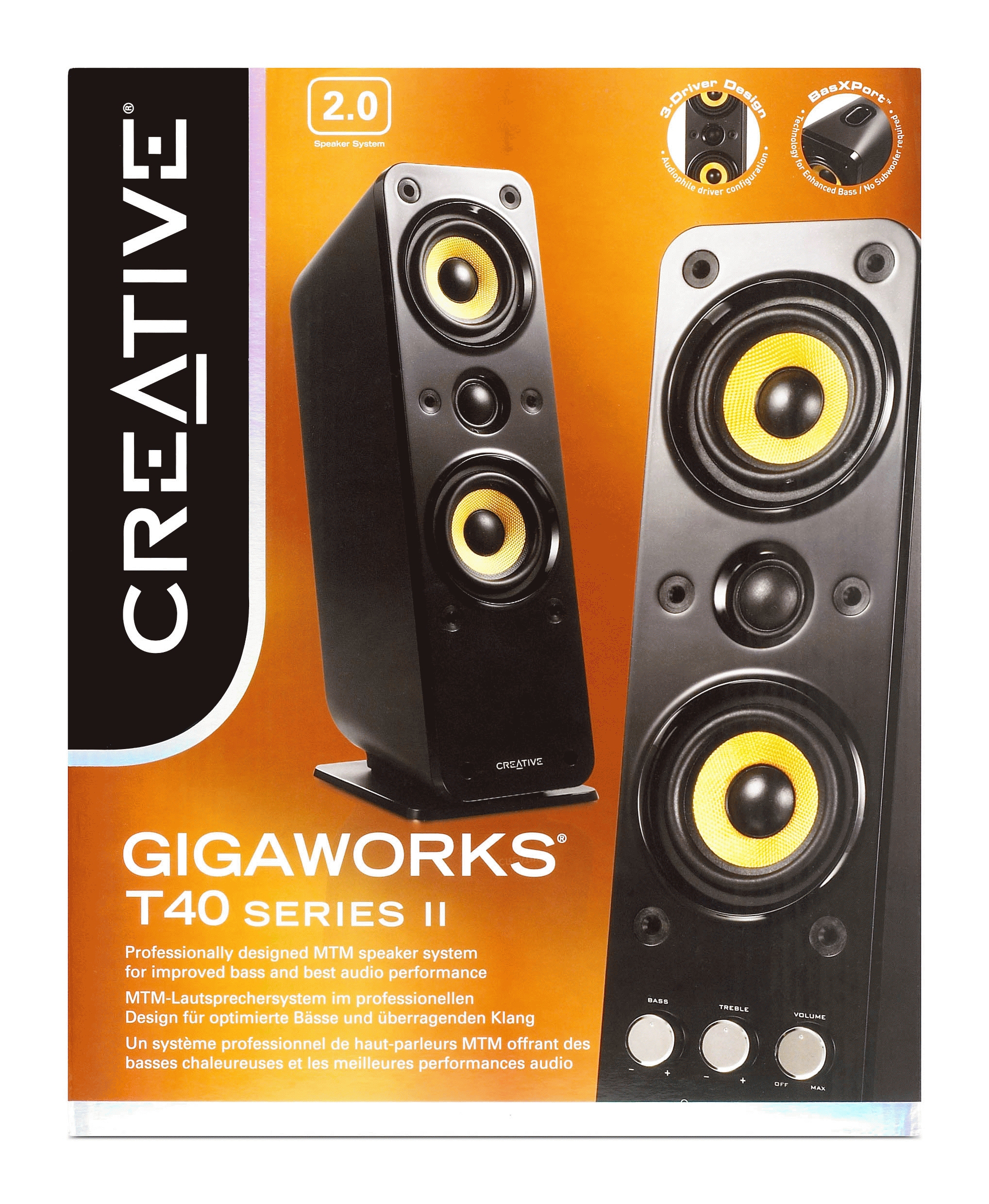 Creative GigaWorks T40 Series II 2.0 Lautsprechersystem 32 Watt Glanzschwarz