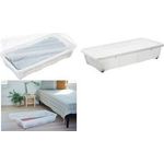 plast team Aufbewahrungsbox BEDROLLER EASY, 30 Liter transparent, Box mit Deckel, Material: PP, mit 4 Rollen, - 1 Stück (22450800)