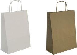 agipa Geschenktüte (B)240 mm x (H)310 mm, weiß Papier-Tragetasche, aus Kraftpapier, mit Tragekordel, außen - 1 Stück (101649)