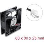 Delock Axiallüfter 48 V DC, 80 x 80 x 25 mm mit 2 Pin Lüfteranschluss schwarz (67446)