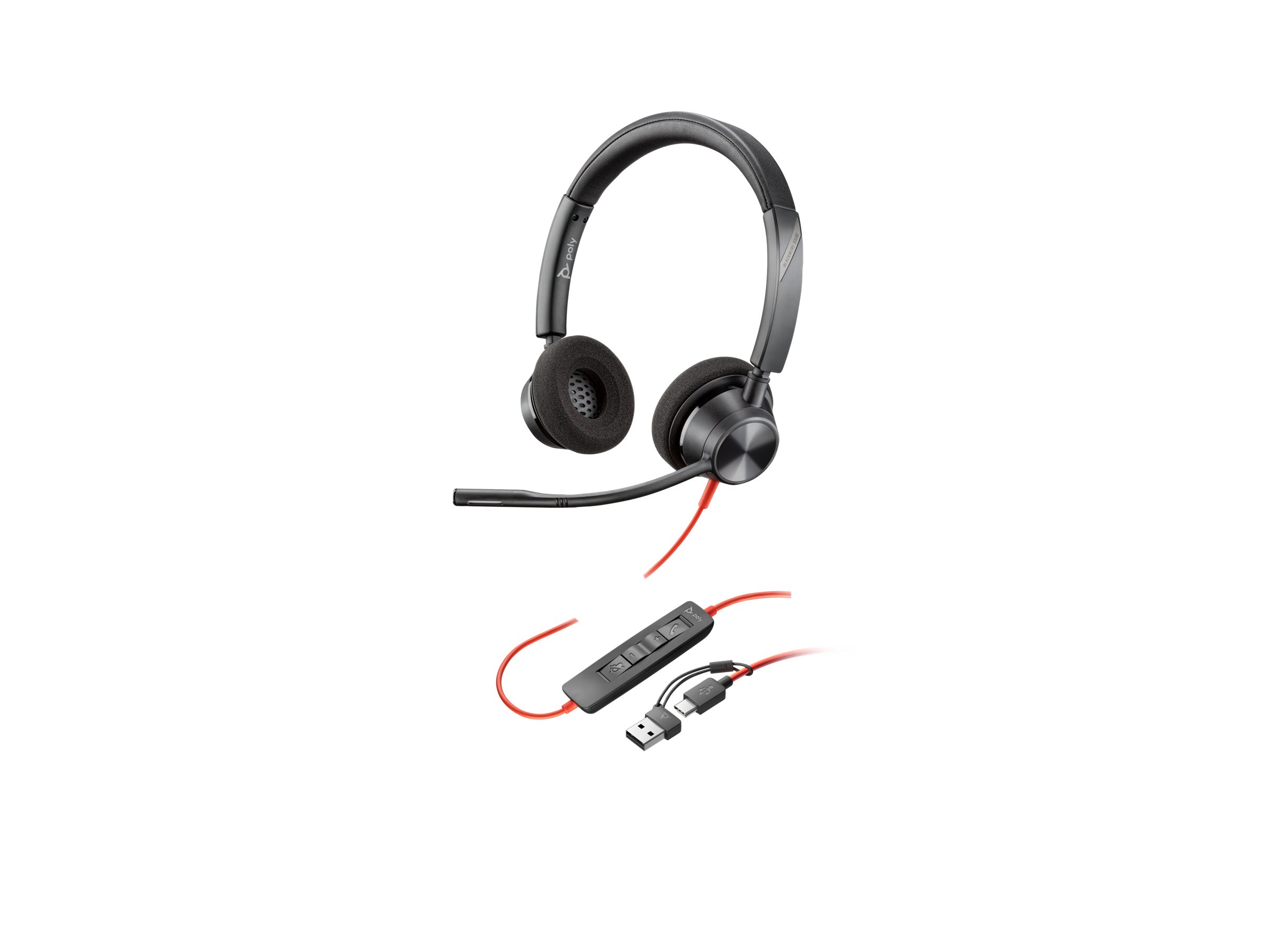 HP Poly Blackwire 3320 On-Ear USB-C Headset Schwarz