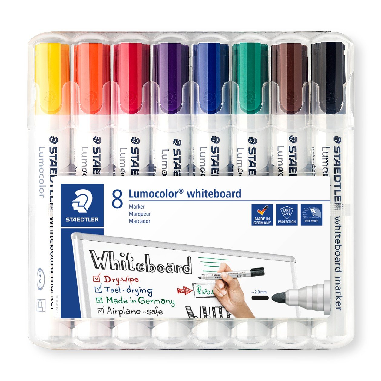 8 STAEDTLER Lumocolor Whiteboard-Marker farbsortiert 2,0 mm (351 WP8)